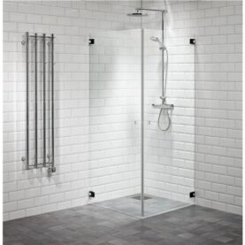 DUSCHHÖRNA CAPO RAK 80X80 KLAR/SVART ALTERNA