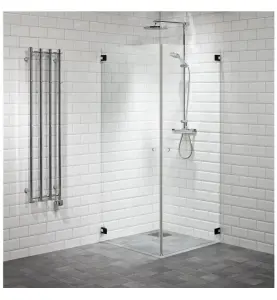 DUSCHHÖRNA CAPO RAK 80X80 KLAR/SVART ALTERNA