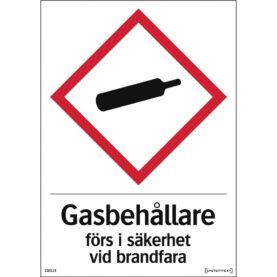 SKYLT GASBEHÅLLARE HÅRDPLAST 210X297 MM