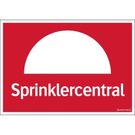 BRANDSKYLT SPRINKLERCENTRAL 148X105 MM