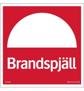 BRANDSKYLT BRANDSPJÄLL 150X150 MM