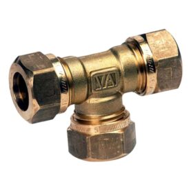 T-KOPPLING 35 MM 3KLÄMRING MÄSSING VATETTE