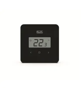 RUMSTERMOSTAT 85X85 MM (BXH) 3V TRÅDLÖS MED DISPLAY SVART SOFTLINE ROTH