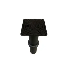 SPOLBRUNNSBETÄCKNING 200/160 MM FYRKANTIG MED LOCK, TELESKOPRÖR D400 SVART VOTEC