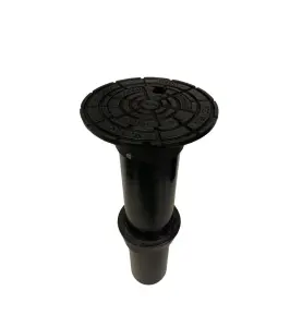 SPOLBRUNNSBETÄCKNING 200/160 MM RUND MED LOCK, TELESKOPRÖR D400 SVART VOTEC