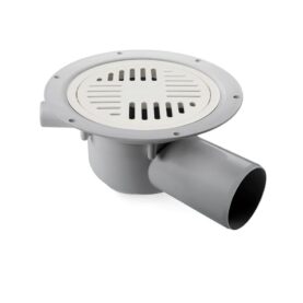 GOLVBRUNN PS 75 X MP Ø75MM  SIDOUTLOPP MED MATTPAKET, 2 EXTRA INLOPP GRÅ JAFO