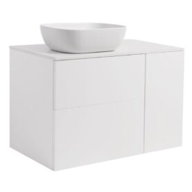 KOMMOD ISELLA 90 VITMATT (60KOMMOD+30USKÅP TVKORG) VIT BÄNKSKIVA O REKTANG VITMATT TVÄTTSTÄLL 46X33