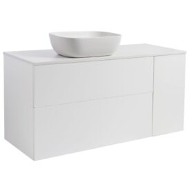 KOMMOD ISELLA 120 VITMATT (90KOMMOD+30USKÅP M TVKORG) VIT BÄNKSKIVA REKT VITMATT TVÄTTSTÄLL 46X33