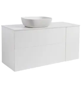 KOMMOD ISELLA 120 VITMATT (90KOMMOD+30USKÅP M TVKORG) VIT BÄNKSKIVA REKT VITMATT TVÄTTSTÄLL 46X33