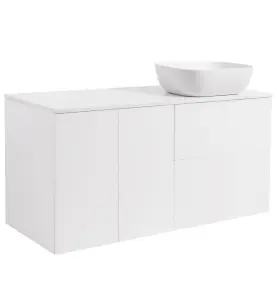KOMMOD ISELLA 120 VITMATT (60KOMMOD+30USKÅP M TVKORG) VIT BÄNKSKIVA REKT VITMATT TVÄTTSTÄLL 46X33
