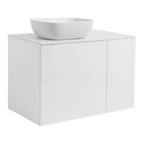 KOMMOD ISELLA 90 VIT HB (60KOMMOD+30USKÅP M TVKORG) VIT BÄNKSKIVA O REKTANG VITMATT TVÄTTSTÄLL 46X33