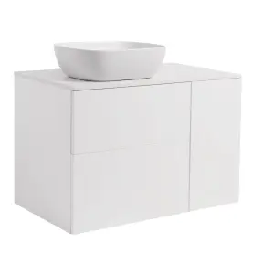 KOMMOD ISELLA 90 VIT HB (60KOMMOD+30USKÅP M TVKORG) VIT BÄNKSKIVA O REKTANG VITMATT TVÄTTSTÄLL 46X33