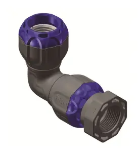VINKELKOPPLING ISIFLO SPRINT 122 25 MMXG20X90° MUFF X INVÄNDIG GÄNGA SVART/ BLÅ
