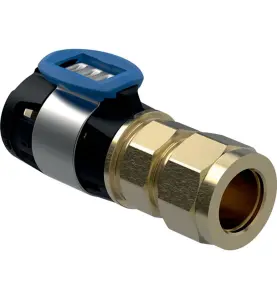ÖVERGÅNGSKOPPLING MED KLÄMRINGSKOPPLING 16X12 GULMETALL FLOWFIT GEBERIT