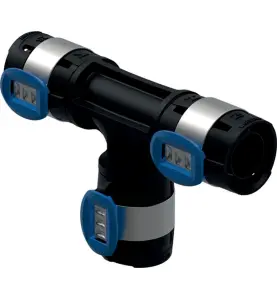 T-RÖR 16 MM 3MUFF SVART/STÅL FLOWFIT GEBERIT