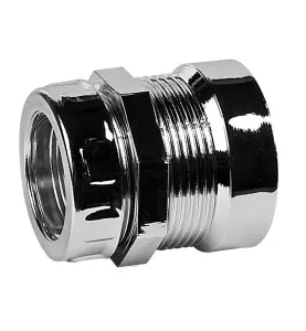 KOPPLING 32 MM X G40 MED LÅSMUTTER UTVÄNDIG/INVÄNDIG GÄNGA KROM FALUPLAST
