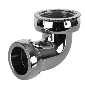 VINKELKOPPLING 32 MM X G32-G40 90° INVÄNDIG GÄNGA KROM FALUPLAST