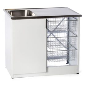 TVÄTTBÄNK 1000 HALV ÖPPEN VIT VÄNSTER NIMO