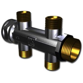 FÖRDELARE 2+2 UNI 1 X G20 / 2+2 G15 2+2 X C/C50 MM AVSTICK FÖR PEX-RÖR NICKEL LK