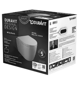 VÄGGHÄNGD WC-SKÅL ME BY STARCK RIMLESS MED SOFTCLOSE-SITS DURAVIT