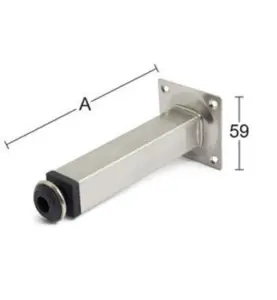 BORDSBEN 611 MATT NICKEL 25X25X150MM HABO