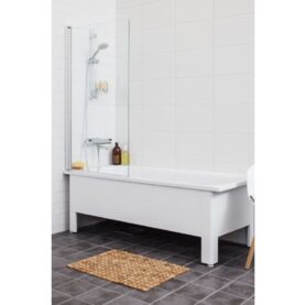 BADKARSVÄGG LUSSO 1,4M X 0,8 KLARGLAS ALUMINIUM PROFIL ALTERNA