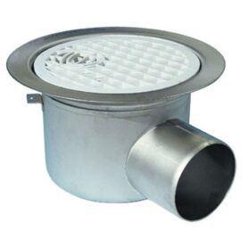 SPYGATT BIGG 110 MM Ø220 MM SIDOUTLOPP UTAN VATTENLÅSINSATS ROSTFRI/VIT PURUS