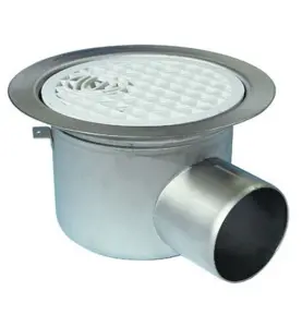 SPYGATT BIGG 110 MM Ø220 MM SIDOUTLOPP UTAN VATTENLÅSINSATS ROSTFRI/VIT PURUS