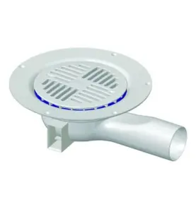 SPYGATT MINIMAX 50 MM Ø130 MM, H=70 MM SIDOUTLOPP UTAN VATTENLÅSINSATS, LÅG VIT PURUS