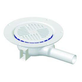 SPYGATT MINIMAX 32 MM Ø130 MM, H=70 MM SIDOUTLOPP UTAN VATTENLÅSINSATS, LÅG VIT PURUS