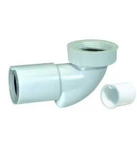 UTLOPPSVINKEL PUM 40 MM X G40/G32 X 90° FÖR TVÄTTSTÄLL MED MEKANISK LUKTSPÄRRMEMBRAN VIT PURUS