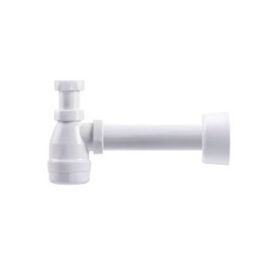 VATTENLÅSSATS 40 MM X G32 FÖR TVÄTTSTÄLL, VÄGG VATTENLÅS VINKELRÖR OCH HUV VIT PURUS
