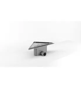 GOLVBRUNN PURUS CORNER/50 SIDA U/SIL 50MM 380X270X270 MM (LXBXB) SIDOUTLOPP MED RAM, UTAN SIL PURUS