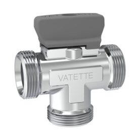 KULVENTIL G15 UTVÄNDIG GÄNGA 3-VÄGS MED VRED VATETTE