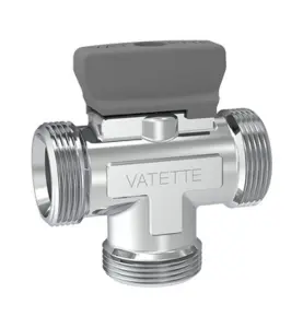 KULVENTIL G15 UTVÄNDIG GÄNGA 3-VÄGS MED VRED VATETTE