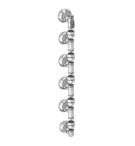 VÄGGFÖRDELARE V6 SET 16 MM 6 RÖR, C/C60 MM STÅENDE, AVSTÄNGNING FÖRKROMAD VATETTE