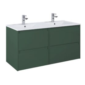 KOMMOD LUXOR 120 CM SKOGSGRÖN MED TVÄTTSTÄLL I PORSLIN DUBBELHO ALTERNA