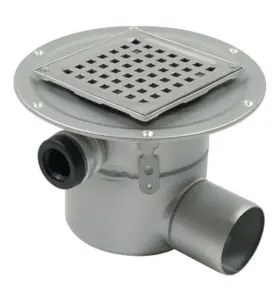 SPYGATT DRAIN 207-75SI 150X75 SIDOUTLOPP,SIDOUTLOPP M LIMFLÄNS,UTAN VATTENLÅS ROSTFRITT STÅL BLUCHER