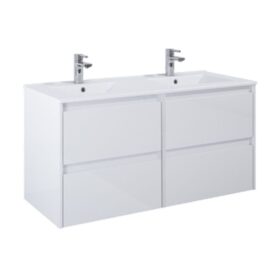 MÖBELPAKET LUXOR 120 CM VIT MATT MED ARIELLA TVÄTTSTÄLL DUBBELHO ALTERNA