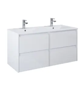 MÖBELPAKET LUXOR 120 CM VIT MATT MED ARIELLA TVÄTTSTÄLL DUBBELHO ALTERNA
