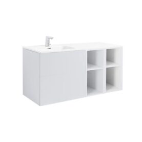 MÖBELPAKET ISELLA GRÅ INKL TVÄTTSTÄLL MED ENKELHO VÄNSTER OCH TVÅ ÖPPNA SIDOSKÅP