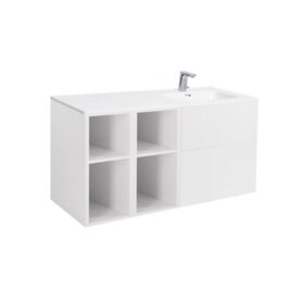 MÖBELPAKET ISELLA MATTVIT INKL TVÄTTSTÄLL MED ENKELHO HÖGER OCH TVÅ ÖPPNA SIDOSKÅP