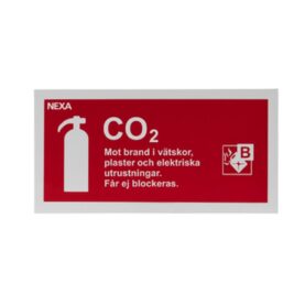 SKYLT KOLDIOXID DUBBELSIDIG 10X20CM NEXA