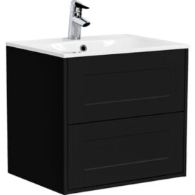 KOMMOD GABRIELLA 60 CM MATT SVART MED ARIELLA TVÄTTSTÄLL PORSLIN ALTERNA