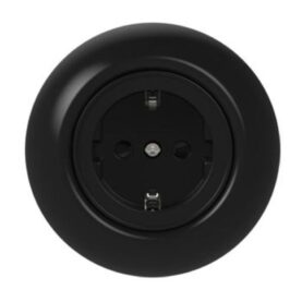 VÄGGUTTAG 1-VÄGS JORDAT SKR BP SVART RENOVA