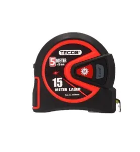 MÅTTBAND STÅL 5METER LASER/15M TECOS