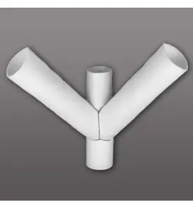 GRENRÖRSTOMME SACPARTS 100 MM X 45° HÖRNGREN VIT