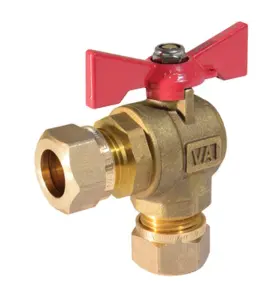 FULLFLÖDESVENTIL 22 MM RÖTT VRED VATETTE