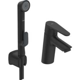 TVÄTTSTÄLLSBLANDARE OPTIMA MATT SVART, 6L/MIN, 3S, SLÄT SPAK, BIDETTA ORAS