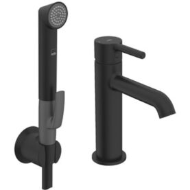 TVÄTTSTÄLLSBLANDARE OPTIMA MATT SVART, 6L/MIN, PINNSPAK, BIDETTA ORAS